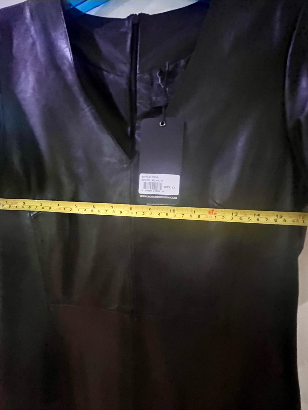 Black Leather Short-Sleeve Dress Jacket - Picture 10 of 13